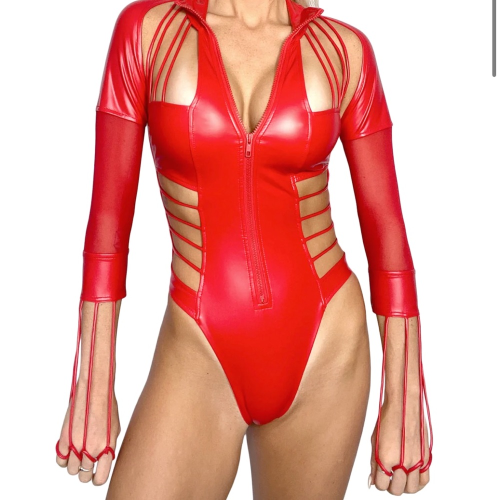 SUSPEX Red Venom Rave Bodysuit
